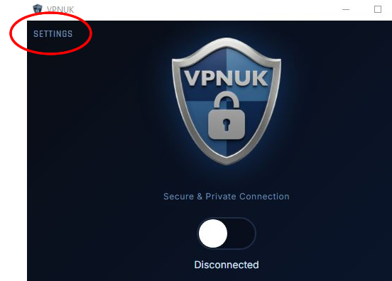 Settings – VPNUK